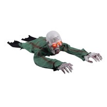 Halloween Outdoor Decorations Crawling Ghost Prop with LED Eyes and Voice Activated Creeping Motion Army GreenB