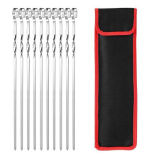 Stainless Steel BBQ Skewers Set for Outdoor Grilling, Ten Color Options, Gift for Grill Lovers
