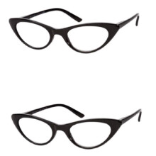 Cat Eye Reading Glasses for Women +1.25 Black 2 Pack, Classic Design, Lightweight Clear Vision