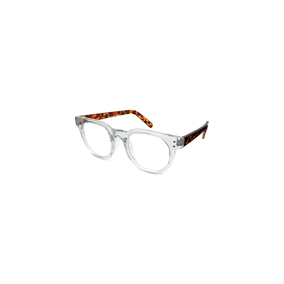 Fashion Horn Rim Reading Glasses for Women +2.50, AntiâScratch Lenses, Lightweight Comfortable Fit