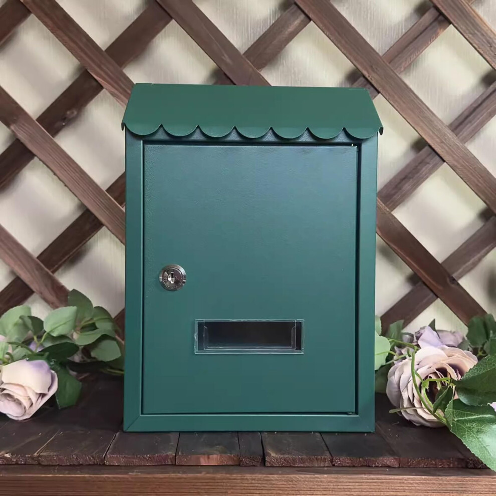 Wall Mount Mailbox Green Rust Resistant Galvanized Steel Weatherproof Outdoor Mail Box For Home 9310869705598