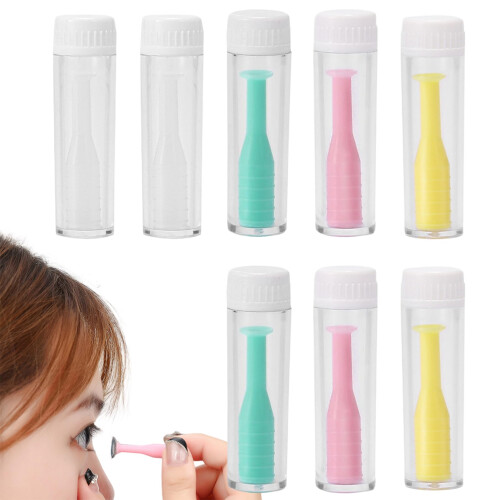 8Pcs Contact Lens Applicator and Remover Set with Soft Flexible Tips, Compact Storage Box, Easy Clean Reuse