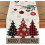 Mode Red Pine Trees Merry Christmas Table Runner, Winter Xmas Holiday Kitchen 1