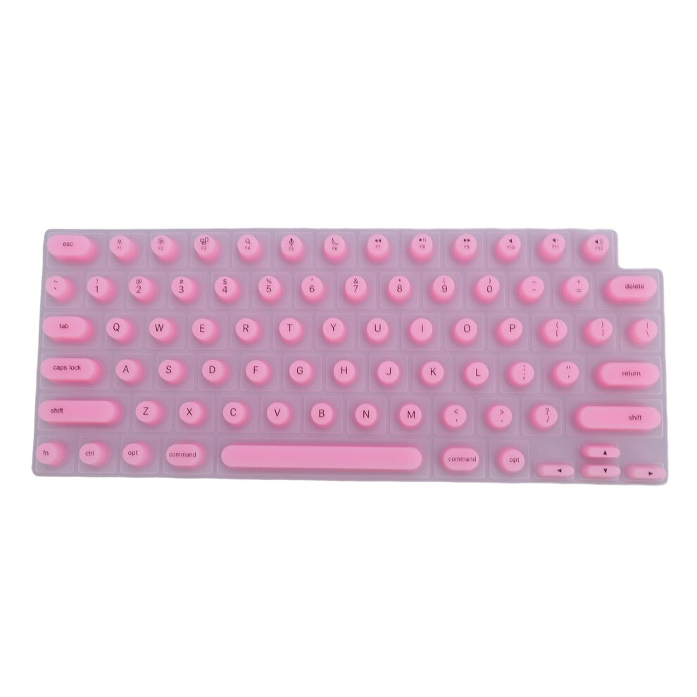 Soft Silicone Keyboard Cover For Macbook Pro 14 16 Air 13 15 20212024, Protector With Raised Keys, Longnail Friendly Pink 9310869661948