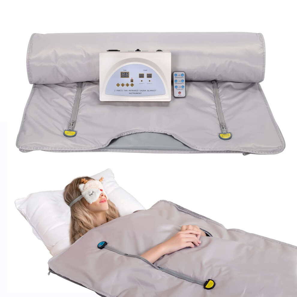 Far Infrared Sauna Blanket for Detox and Weight Loss with Fast Heating and Overheating Protection for Home Use