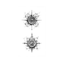 Compass Temporary Tattoos Waterproof Fake Tattoos for Adults, Realistic Long Lasting Body Art Stickers