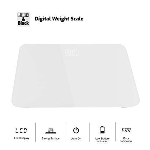 Digital Bathroom Scale 400 lb Capacity Precision Accuracy 0.2 lb Large Backlit LCD Step On White 6018 A2 2