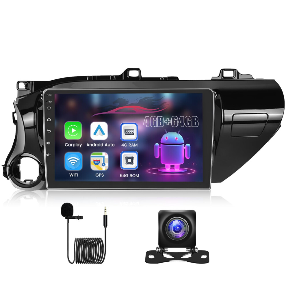 Android Car Stereo For Toyota Hilux 20152020, 10.1In Ips Touchscreen Carplay Android Auto, Octacore Gps 4Gb Ram 64Gb Rom 9330225654681