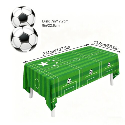 Pack Of 164 Football Themed Tableware Set Includes Plates Cups 2