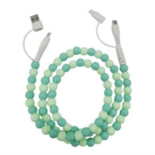 (D) Pearl Beaded Charging Cable - USB-C to Lightning PD Fast Charging Cord for iPhone 17/16/15