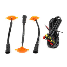 LED Grille Lights 3PCS Amber Front Bumper Lamp Kit for 2014‑2017 Models  Brightness Durable Fit