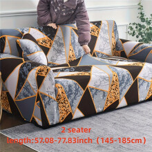 (C, 3 Seater) 1pc Pillowcase (Pillow Insert Not Included), Triangle Pattern, Stretch Sofa Cover
