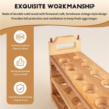 Porte-Œufs en Bois pour Comptoir, Support à Œufs Frais, Étagère à Bois pour Ramasser les Œufs Frais, Organisateur de Cuisine