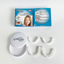 4-Piece Snap-On Smile Veneers Set - Instant Teeth Whitening Cosmetic Covers for Temporary Dental Enhancement