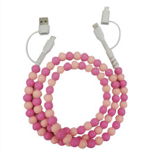 (C) Pearl Beaded Charging Cable - USB-C to Lightning PD Fast Charging Cord for iPhone 17/16/15
