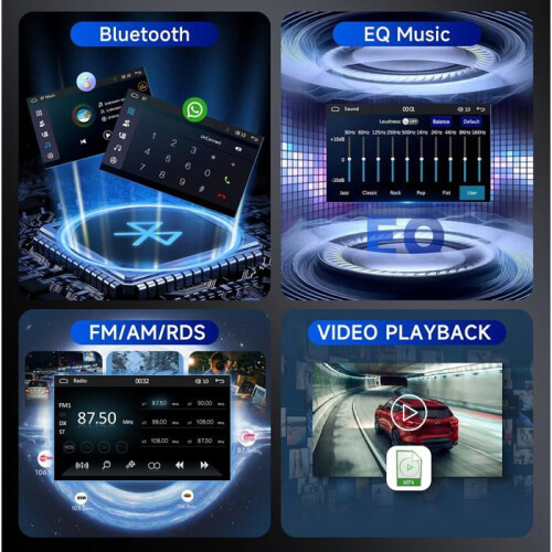 Autoradio 1 Din - SWAMEE - Schermo retrattile 7" - CarPlay e Android Auto wireless - Bluetooth - USB/Type-C 2