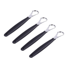 Stainless Steel Tongue Cleaner Set 4pcs Ergonomic Curved Design Metal Scraper for Fresh Breath