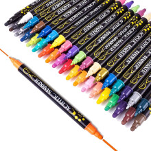 Acrylic Paint Pens Set 36 Vibrant Colors Dual Tip Markers for Rock Painting and DIY Crafts