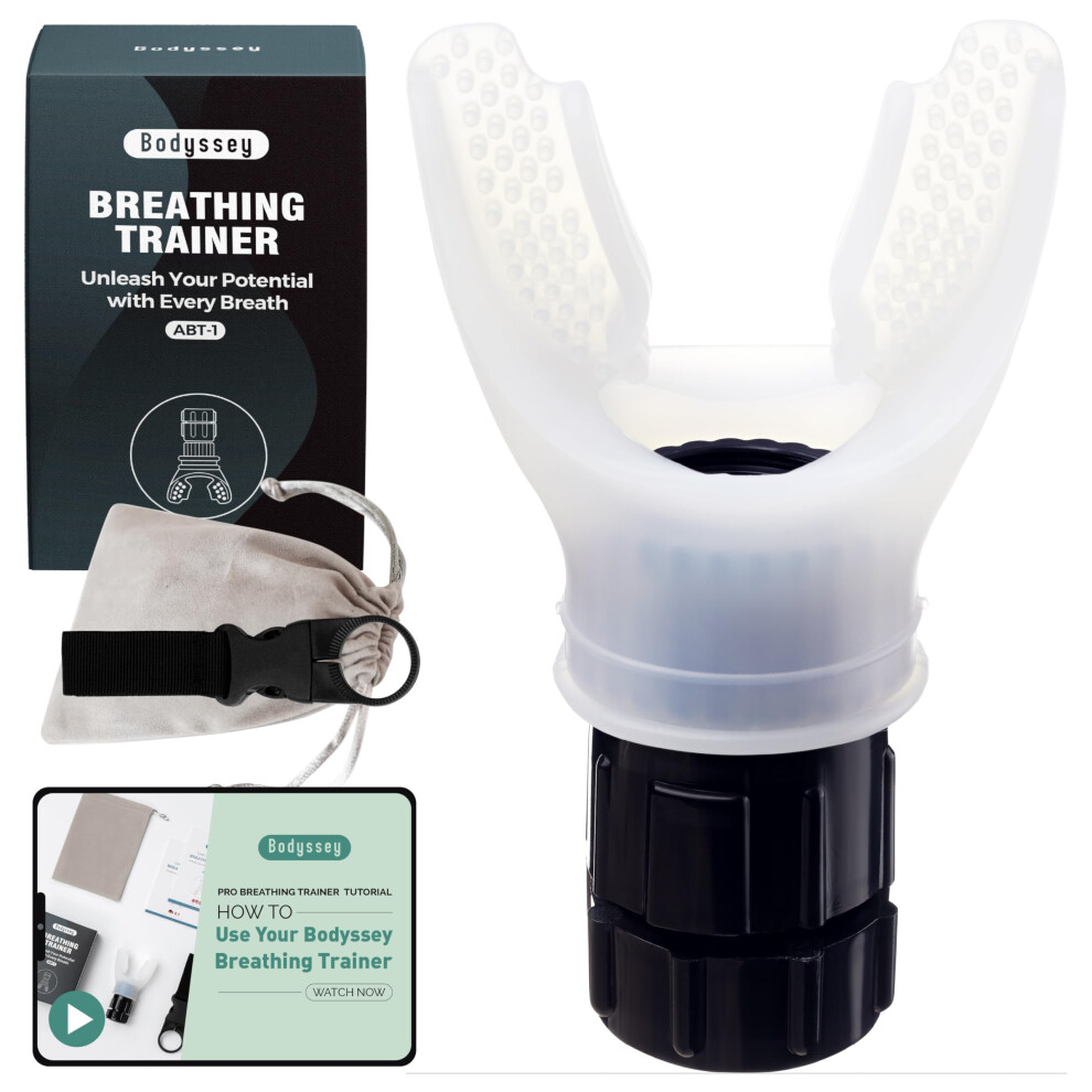White Breathing Exerciser Â Adjustable Resistance Lung Trainer With Easy Clean Silicone For Breath Control