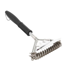 16.5 Inch Stainless Steel BBQ Grill Cleaning Brush with Scraper for Gas and Charcoal Grills