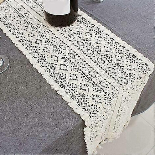Table Runner Macrame Table Runner, Hollow Floral Lace Cotton Blend Table Runner 2