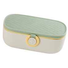 Sewing Storage Organizer Box with 20 Slots and Clear Cover, Compact Green Sewing Supplies Case
