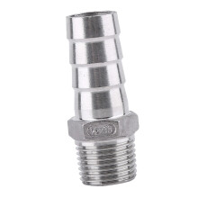 15mm SS304 Stainless Steel Hose Barb Fitting Male Thread Connector 1/2 Inch Leak‑ Rust‑Resistant