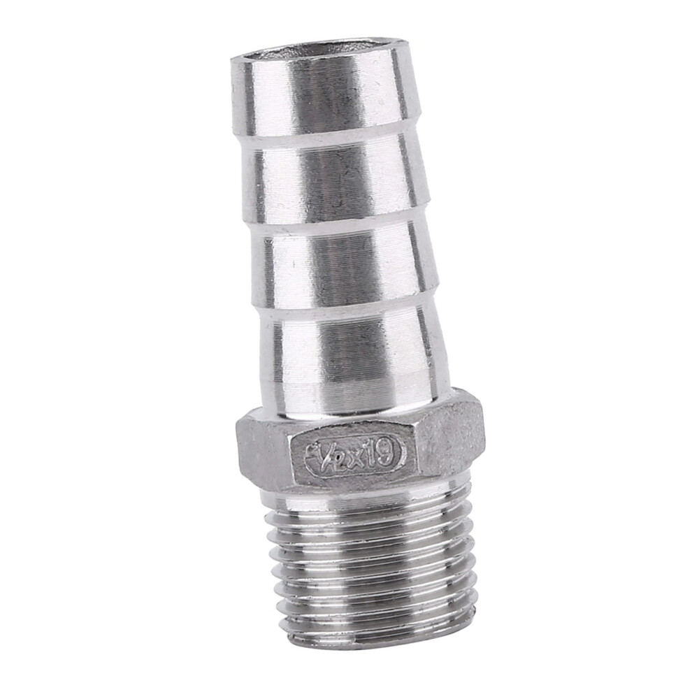 15Mm Ss304 Stainless Steel Hose Barb Fitting Male Thread Connector 1/2 Inch Leakâ RustâResistant 9045646704395