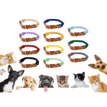 (L, Hidden Blue) Classical Cotton Dog Collar Stylish and Durable Ideal for Small Dog Owners Quality Pet Accessories  Sky blue M
