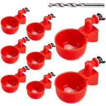 Automatic Chicken Waterer Kit, 8 Pack Poultry Water Cups 3/8 Inch Thread, Automatic Refill, Easy Install
