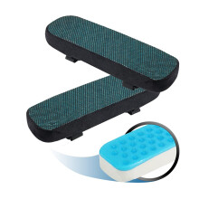 Office Chair Armrest Pads 2 Pack, Cooling Gel Memory Foam Cushions with NonSlip Fit for Gaming Chairs