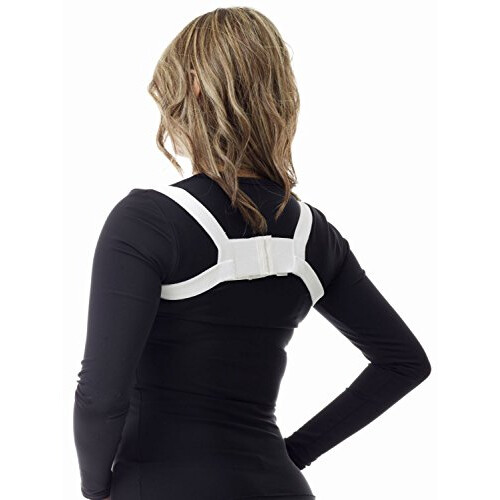 Adjustable Shoulder Posture Corrector and Back Support Brace for Back Pain Relief White Large 1