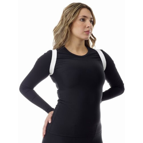 Adjustable Shoulder Posture Corrector and Back Support Brace for Back Pain Relief White Large 2