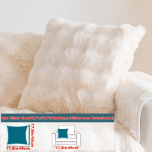 (White, Pillow Case 17.8*17.8in (45*45cm)) Pet Friendly Sofa Cover - Sofa Protective Cover - Fashionable Rabbit Like