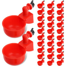30 Pack Automatic Chicken Water Cups with 3/8 Inch Leak Connection, Poultry Waterer for Chickens Ducks Rabbits