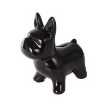 Black Ceramic Piggy Bank for Kids, Medium Animal Coin Saving Bank with Durable Decorative Design