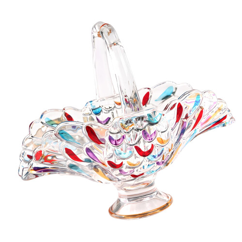 Elegant Cygnet Shape Glass Fruit Bowl With Handle For-Color