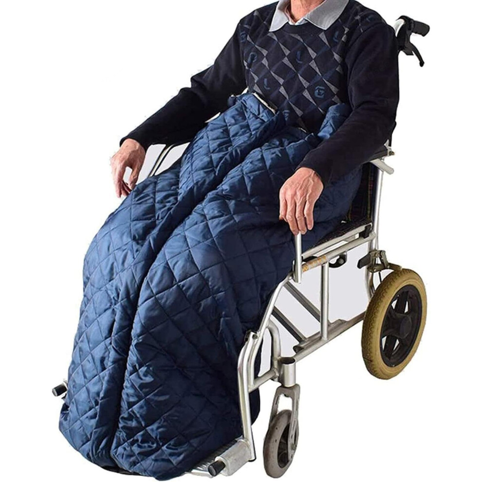 Fleece Lined Wheelchair Blanket with Zipper, Warm Leg Cover for Elderly and Disabled Users