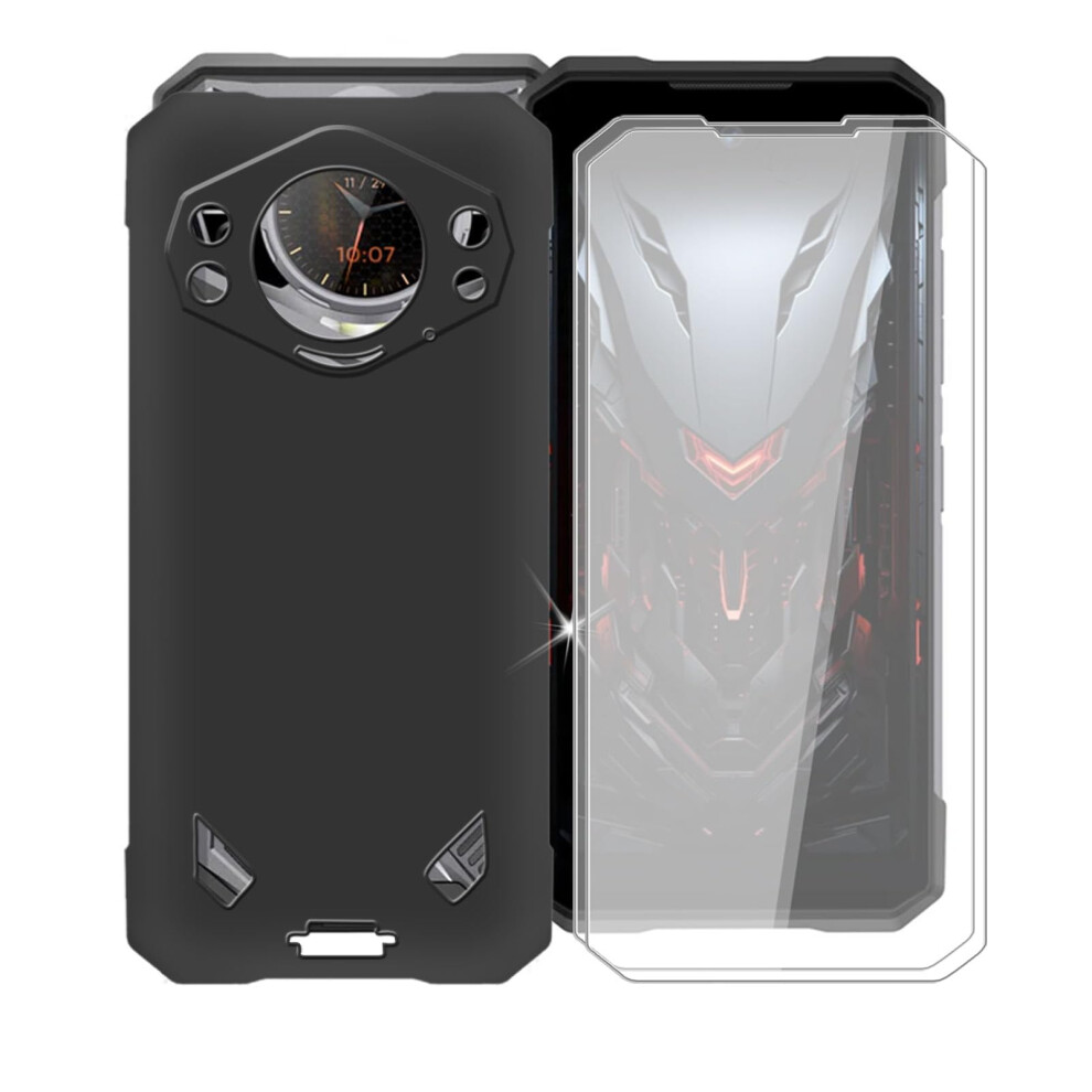 Case With 2 Tempered Glass Screen Protectors For Doogee S200 X, Slim Fullbody Scratch Protection, Black 9330225656500