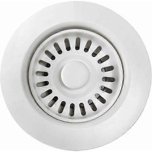 White Polymer Kitchen Sink Drain with Removable Basket Strainer and Rubber