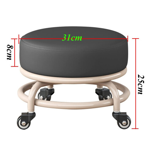 Rolling Stool with Wheels, Ergonomic Cushion Seat, 360 Silent Roll, Waterproof Easy‑Clean Surface 2