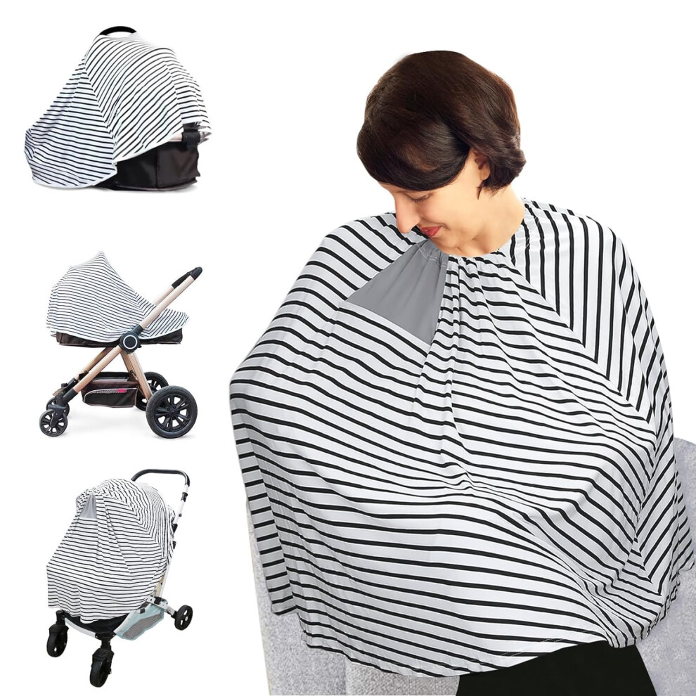 Breathable Nursing Cover for Breastfeeding Moms with Clear View Neckline and Multi Use Comfort