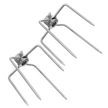 Stainless Steel Rotisserie Forks Set 2pcs Heavy Duty BBQ Meat Forks with Non Slip Grip