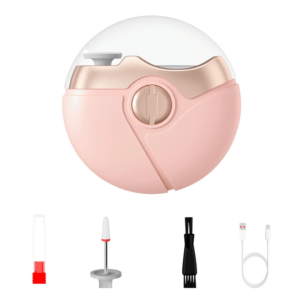 Rechargeable Electric Nail Clipper For Seniors And Babies, 2 In 1 Automatic Nail Trimmer With Builtin (Pink) Light/Pink