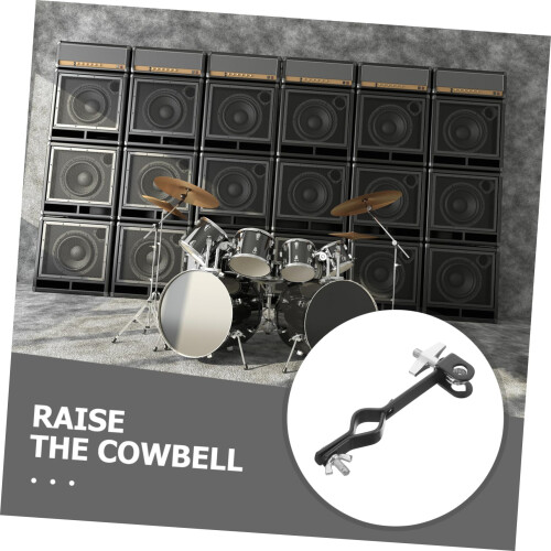 Adjustable Cowbell Holder for Drum Set, Durable Metal Bracket with Ratchet Angle and Secure Mounting 1