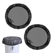 2 Pack Rain Barrel Mesh Cover with Drawstring, Durable Polyester Screen for 55 Gal Barrel, Outdoor Debris Water Collection