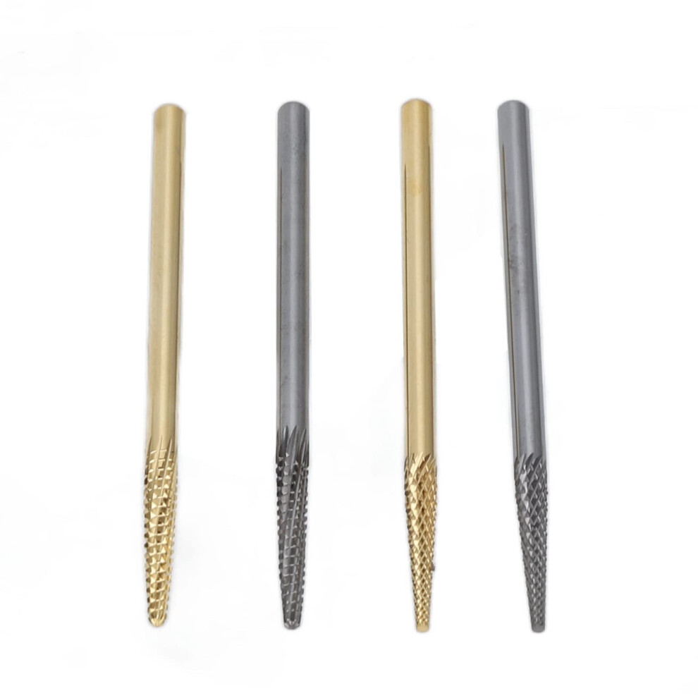 Nail Drill Bits Set 4pcs Tungsten Carbide for Acrylic and Gel Nails, Quick Glue Removal, Salon and Home Use