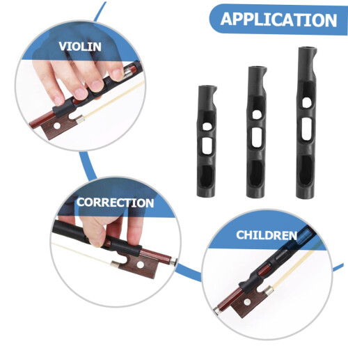 3pcs Violin Bow Grip Corrector Set for Beginners, Bow Hold Trainer with Straight Alignment 2