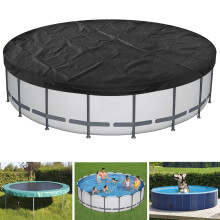 12 FT Round Solar Pool Cover for Above Ground Pools, UV Resistant Heat Retention Design with Winch and Cable