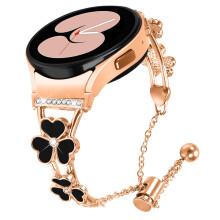 Rose Gold Bracelet Band for Samsung Galaxy Watch 4 5 6 7, 20mm Women Jewelry Strap, Dressy Precise Fit